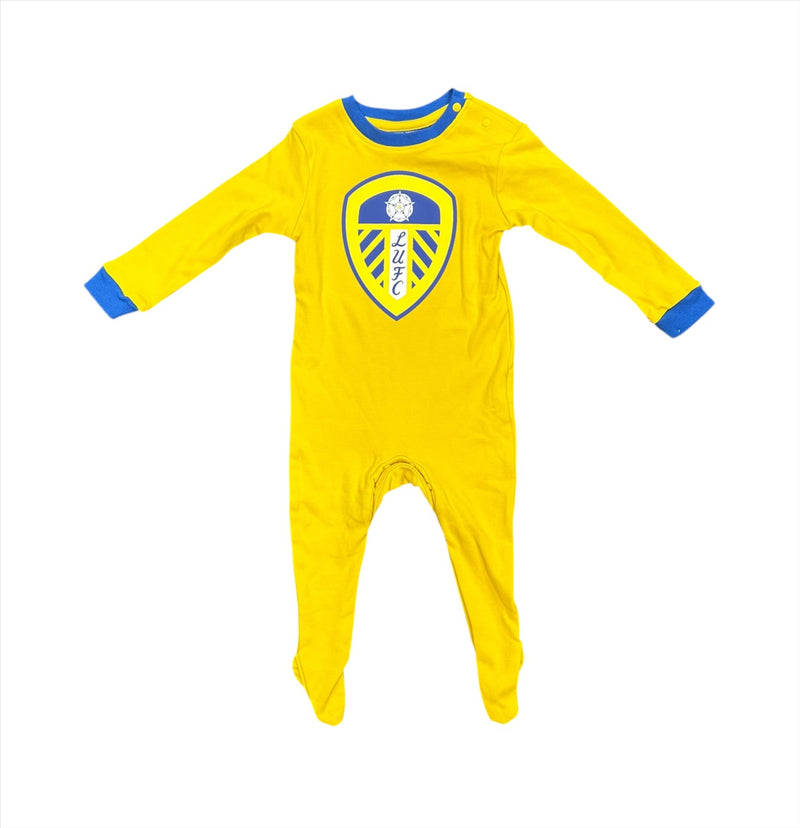 Leeds United Football Sleepsuit LUFC Crest Babygrow