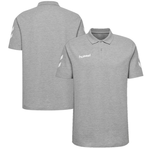 Hummel GO Cotton Polo Grey Short Sleeve Football Polo Shirt