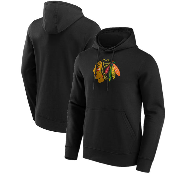 Chicago Blackhawks Men's Hoodie NHL Black Primary Logo Hoodie