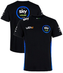 Team Sky MotoGP T-Shirt Men's VR46 Black Short Sleeve Top