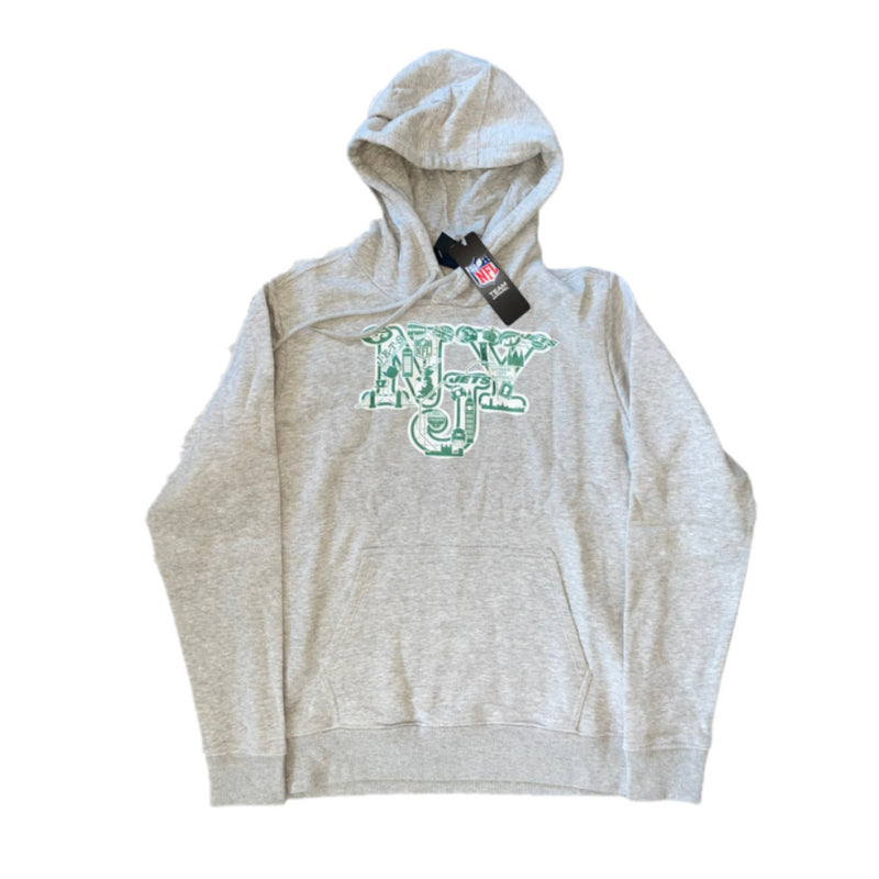 New York Jets Hoodie Men's NFL Grey Hometown Graphic Hoodie