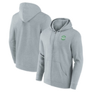 Hibernian Men's Football Hoodie Grey Logo Full Zip Top
