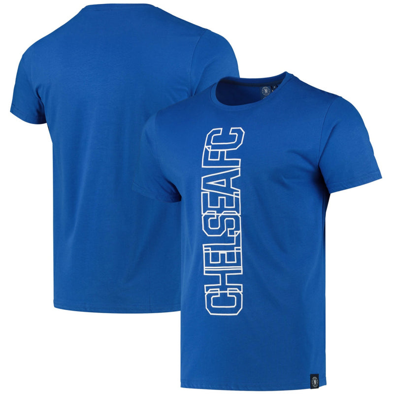Chelsea Football Kid's T-Shirt Vertical Print Blue