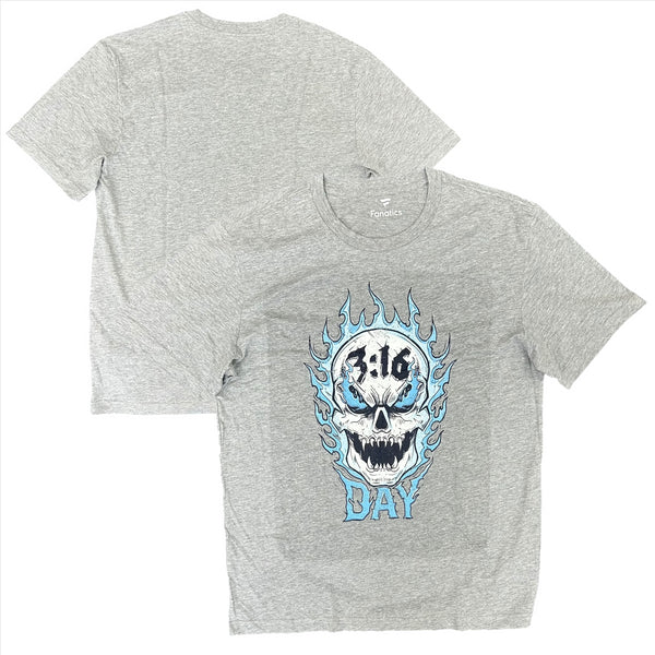 Steve Austin WWE T-Shirt Men's Stone Cold 3:16 Day Grey Top