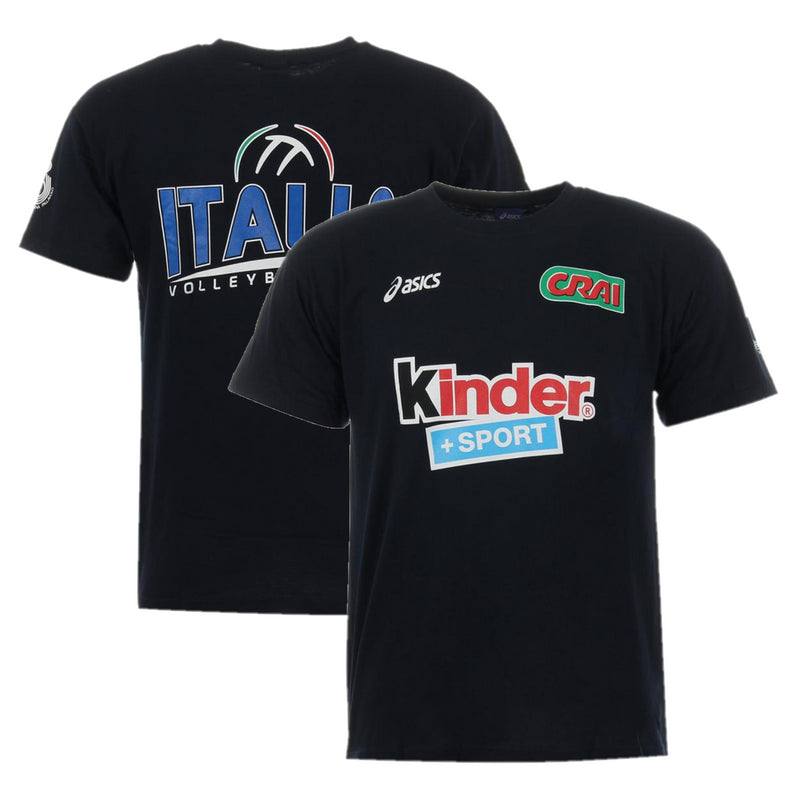 Italy Volleyball Team T-Shirt Asics Crai Black Top