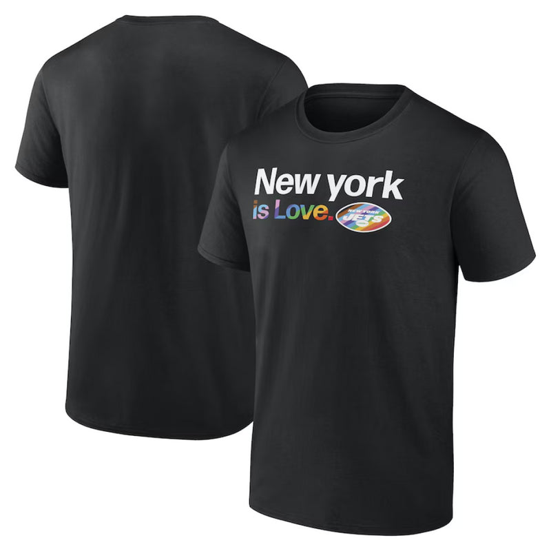 New York Jets T-Shirt Men's NFL Pride Black Top