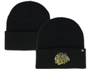 Chicago Blackhawks Adult Beanie Black NHL 47 Brand Haymaker Hat