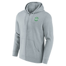 Hibernian Men's Football Hoodie Grey Logo Full Zip Top
