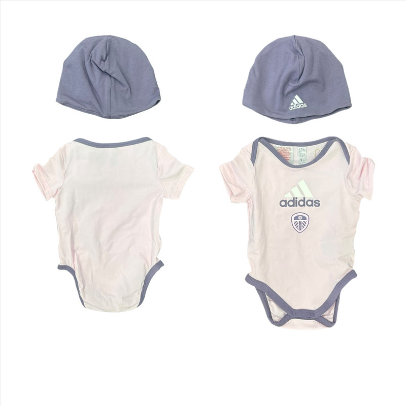 Leeds United Baby Bodysuit adidas Pink Football Gift Set