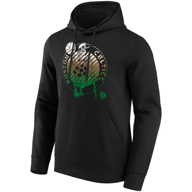Boston Celtics Men's Hoodie NBA Black Fade Graphic Hoodie