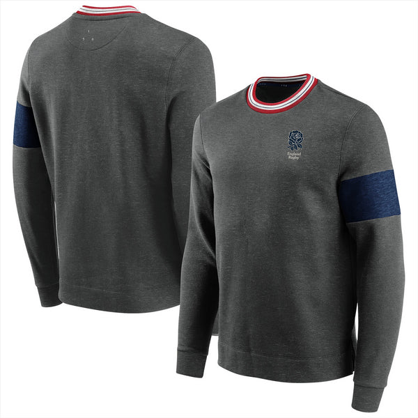 England Rugby Men's T-Shirt Grey Iconic Long Sleeve Top