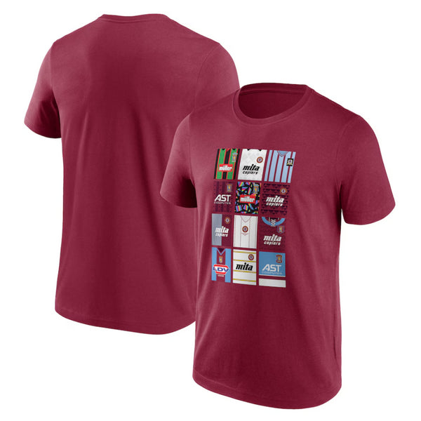 Aston Villa Women's T-Shirt Football History Of Shirts Top