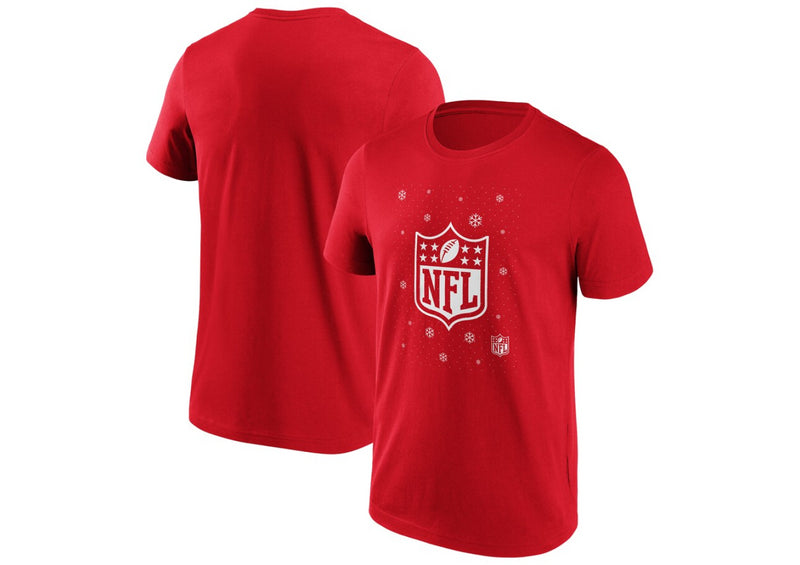 NFL Shield Logo T-Shirt Men's Christmas Sparkle Graphic Top