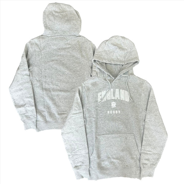 England Rugby Men's Hoodie Grey Wordmark Graphic Hoodie