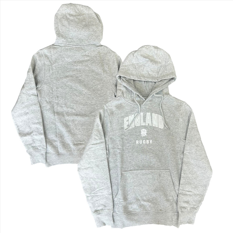 England Rugby Men's Hoodie Grey Wordmark Graphic Hoodie