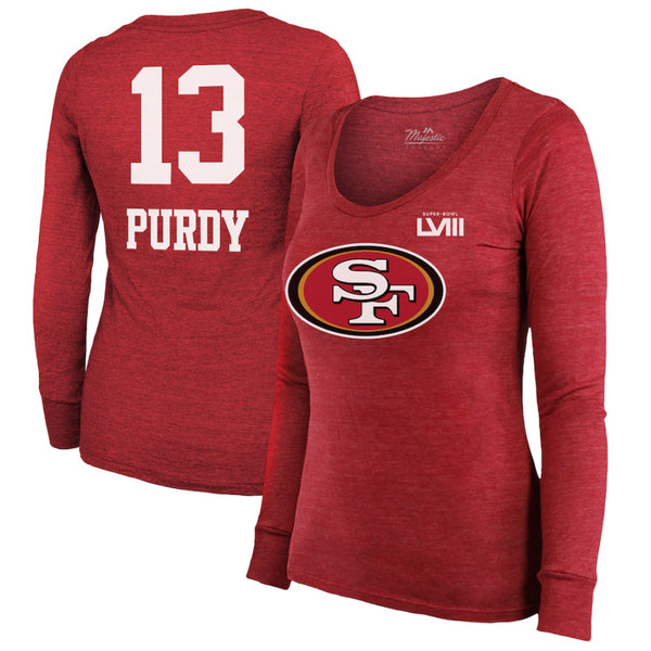 San Francisco 49ers T-Shirt Women's Majestic Purdy LS T-Shirt