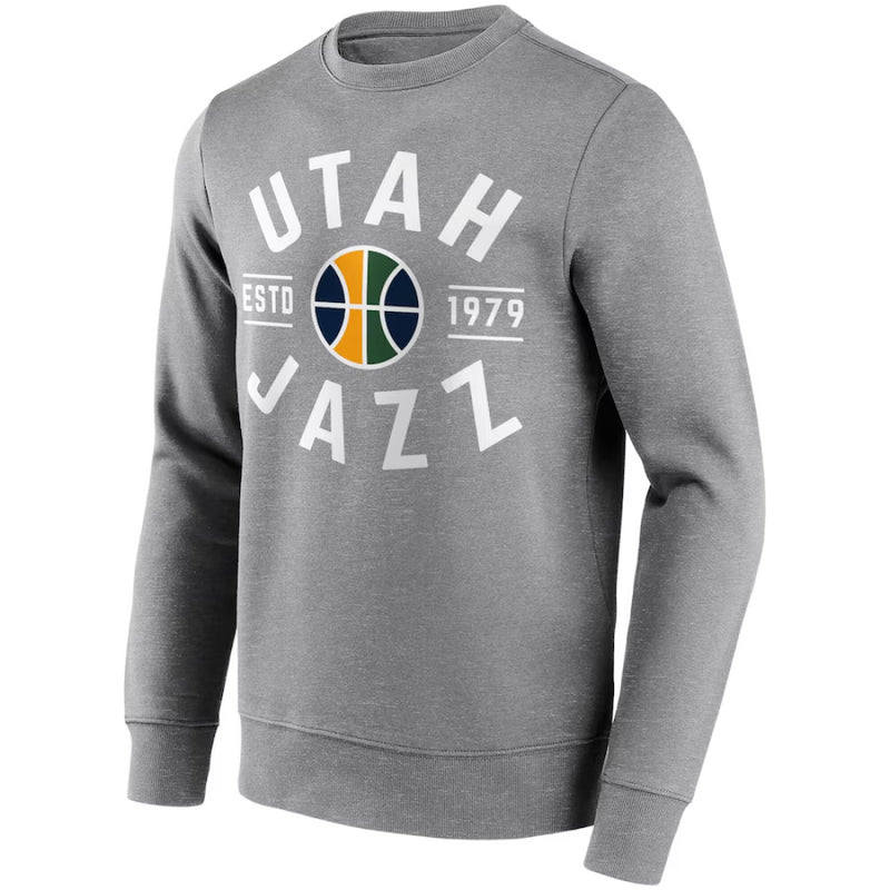 Utah Jazz Men's Sweatshirt NBA Grey True Classics Graphic Sweatshirt