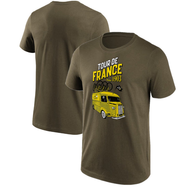 Tour De France T-Shirt Men's Cycling Vintage Van Graphic Top