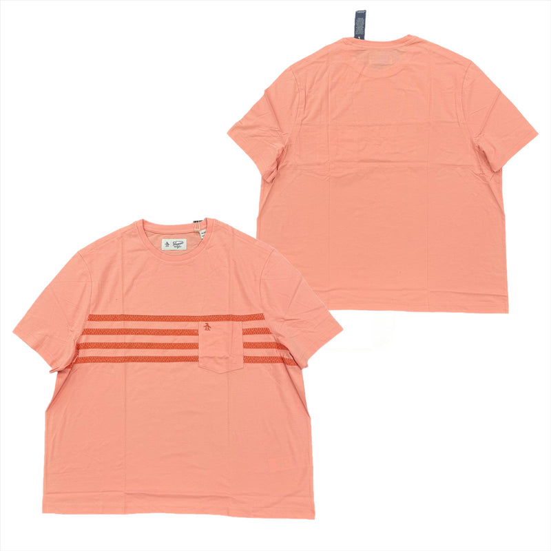 Original Penguin T-Shirt Men's Coral Almond Stripe T-Shirt