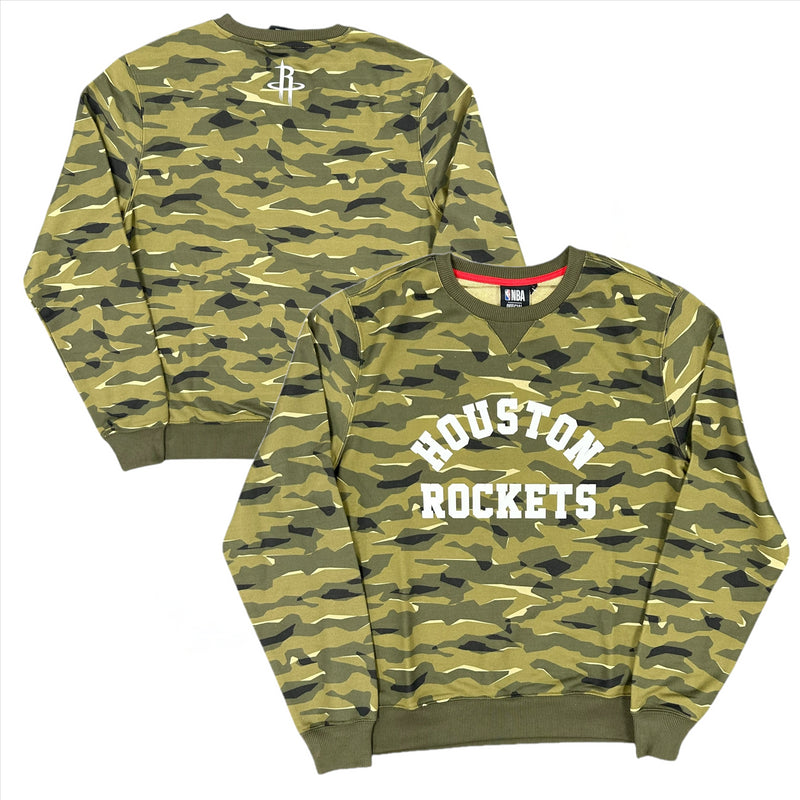 Houston Rockets Men's Sweatshirt NBA Camo Wordmark Top