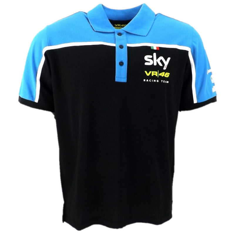Team Sky Men's Polo MotoGP Vr46 Black Team Polo Shirt