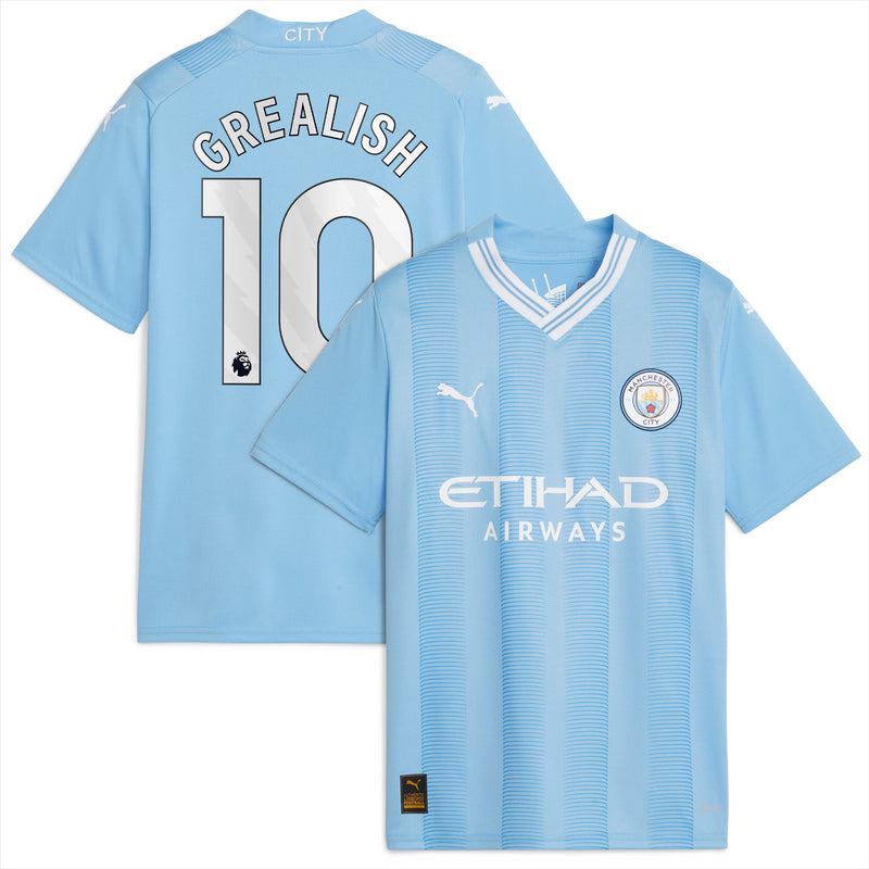 Manchester City Kid's Shirt Puma Football Home Top - Grealish 10