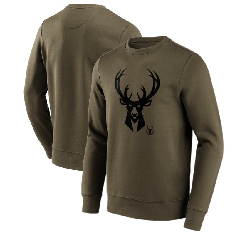 Milwaukee Bucks Men's Sweatshirt NBA Fashion Preferred Logo Top