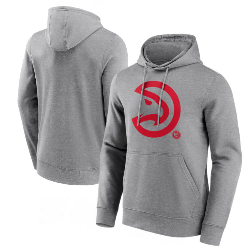 Atlanta Hawks Men's Hoodie NBA Grey Mono Logo Graphic Hoodie