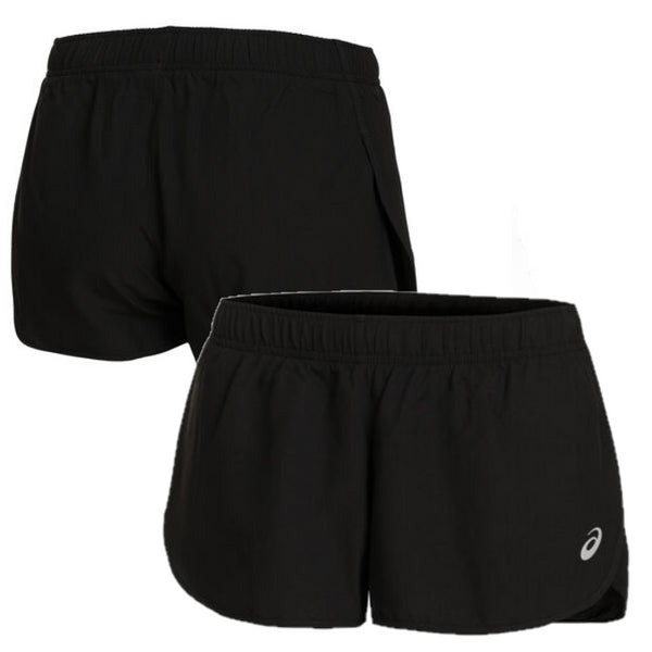 Asics Women's Training Shorts Black Core Split Running Shorts