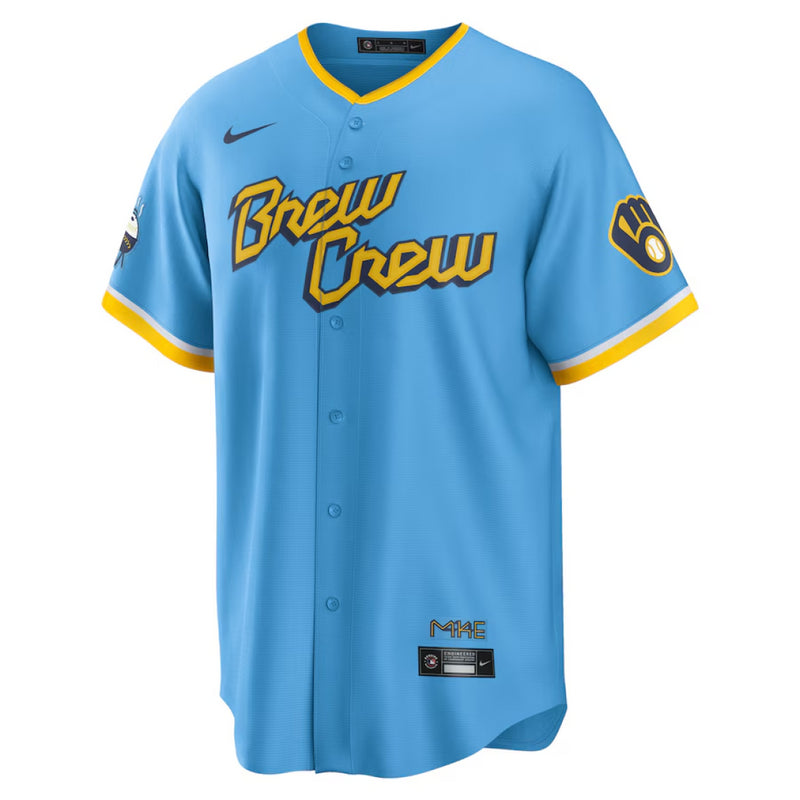 Milwaukee Brewers Blue Jersey Nike MLB City Connect Men's Jersey