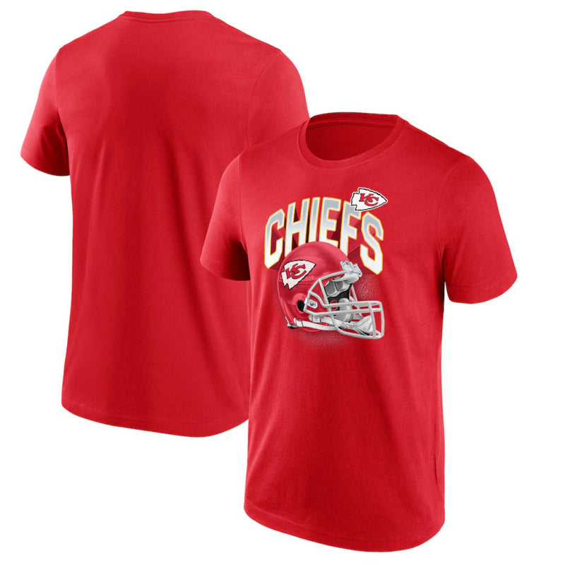 Kansas City Chiefs T-Shirt Men's NFL Helmet Red Top