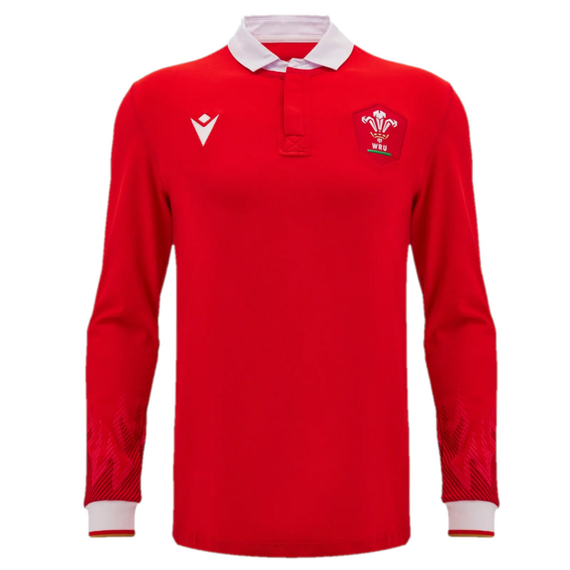 Wales Rugby Men's Shirt Home Macron Long Sleeve Jersey