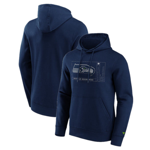 Seattle Seahawks NFL Hoodie Men's Angle Façade Graphic Navy Top