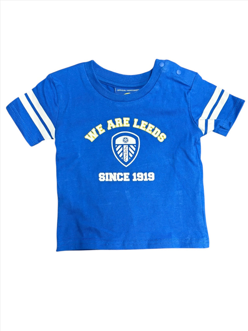 Leeds United Baby Jogger And Tee Football Blue Set