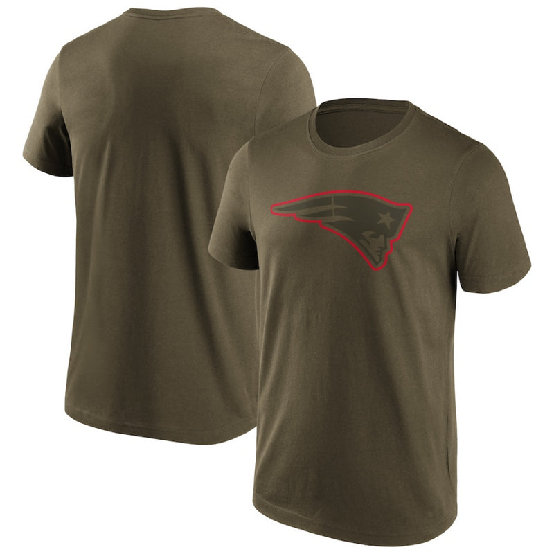 New England Patriots T-Shirt Men's NFL Colour Pop Khaki Top