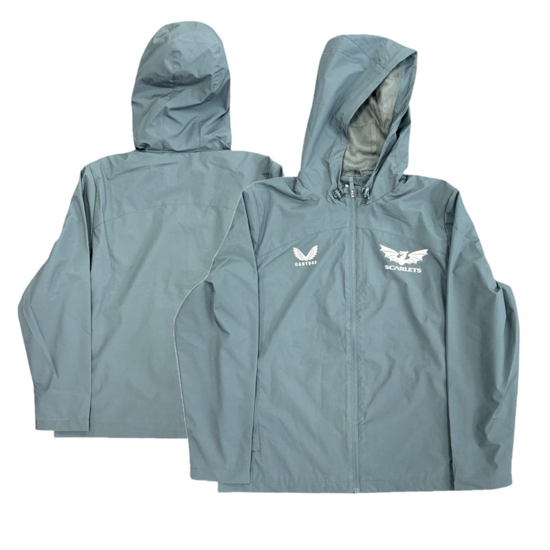 Scarlets Women's Jacket Castore Grey Rugby Rain Jacket