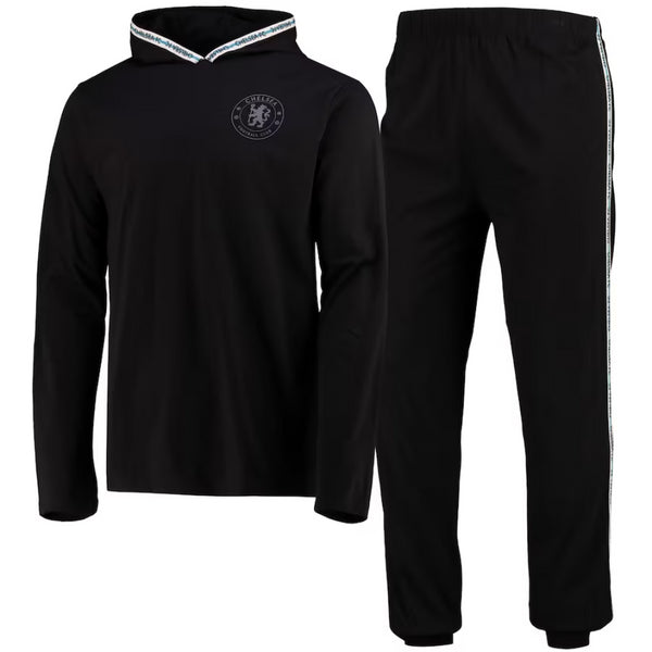 Chelsea Football Pyjama Set Tape Long Black