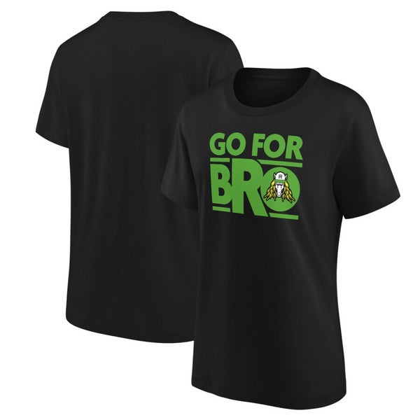 WWE Women's Black T-Shirt Go For Bro Graphic Top