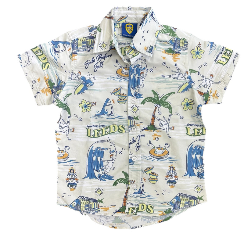 Leeds United Kid's Shirt Tropical Button Up Top