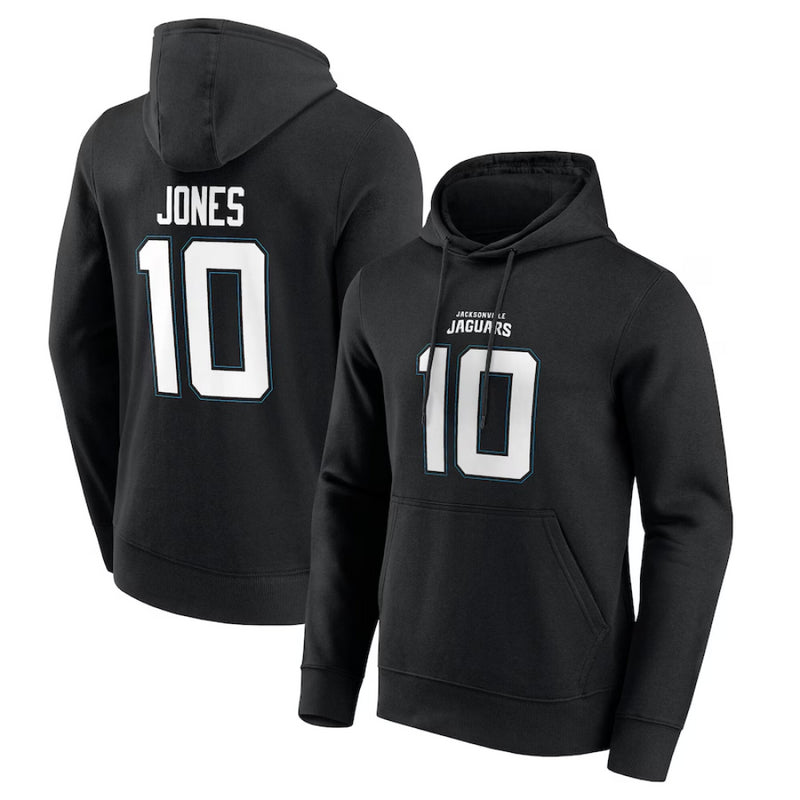 Jacksonville Jaguars Men's Hoodie NFL Black Mac Jones 10 Hoodie