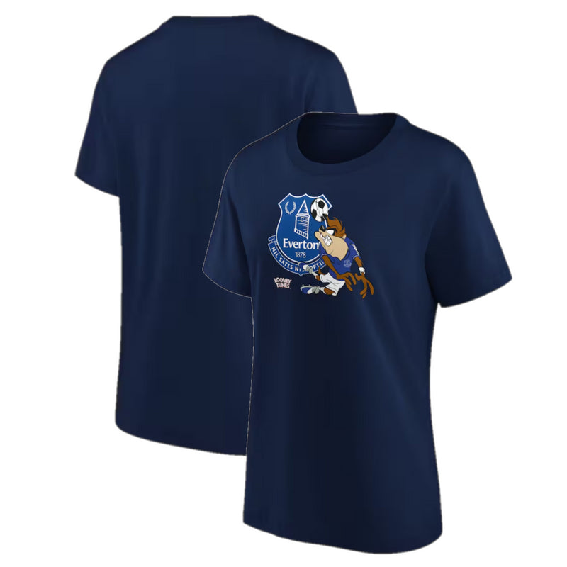 Everton Football Women's T-Shirt Looney Tunes Taz Graphic Top
