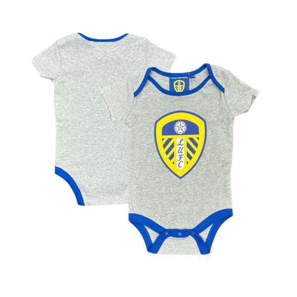 Leeds United Babygrow Football Grey/Yellow Sleepsuit