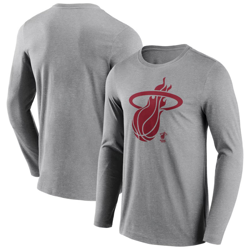 Miami Heat Men's T-Shirt NBA Mono Long Sleeve Grey T-Shirt