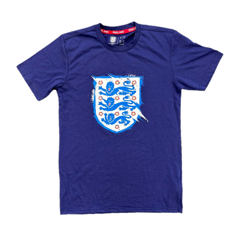 England Men's Football T-Shirt Splatter Graphic Navy Top