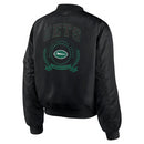 New York Jets Jacket NFL Women's Black Bomber Jacket