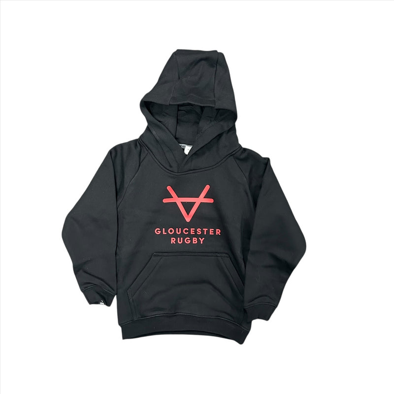 Gloucester Rugby Kid's Hoodies Oxen Black Red Stacker Top