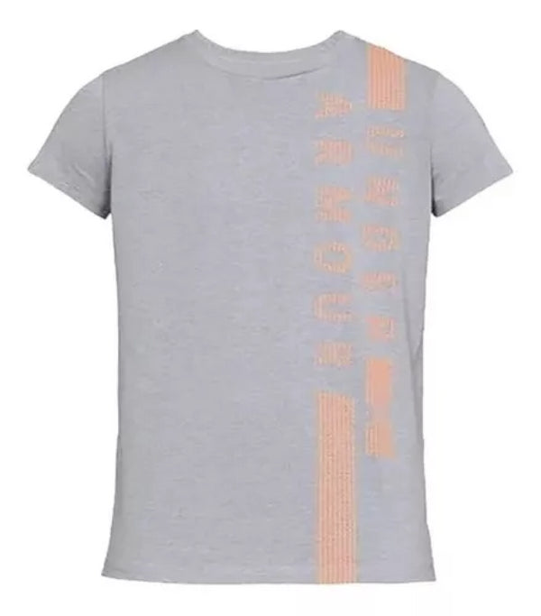 Under Armour Grey T-Shirt Women's Gym Vertical Graphic Top