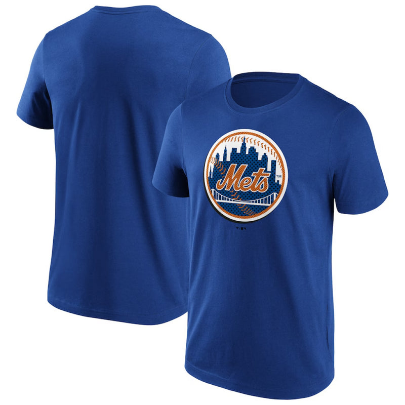 New York Mets T-Shirt Men's MLB Pop Art Logo Graphic Blue Top