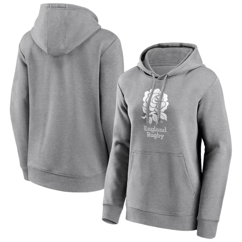 England Women's Rugby Hoodie Grey Mono Logo Graphic Hoodie