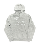 Derby County Women's Hoodie Football Mono Logo Grey Top